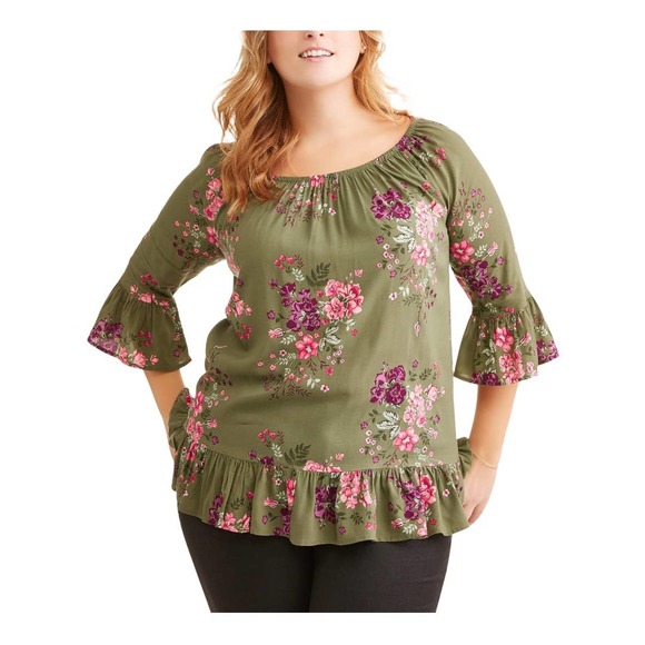 terra and sky peasant top